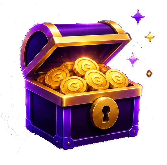 GioGo treasure chest filled with GioPoints coins